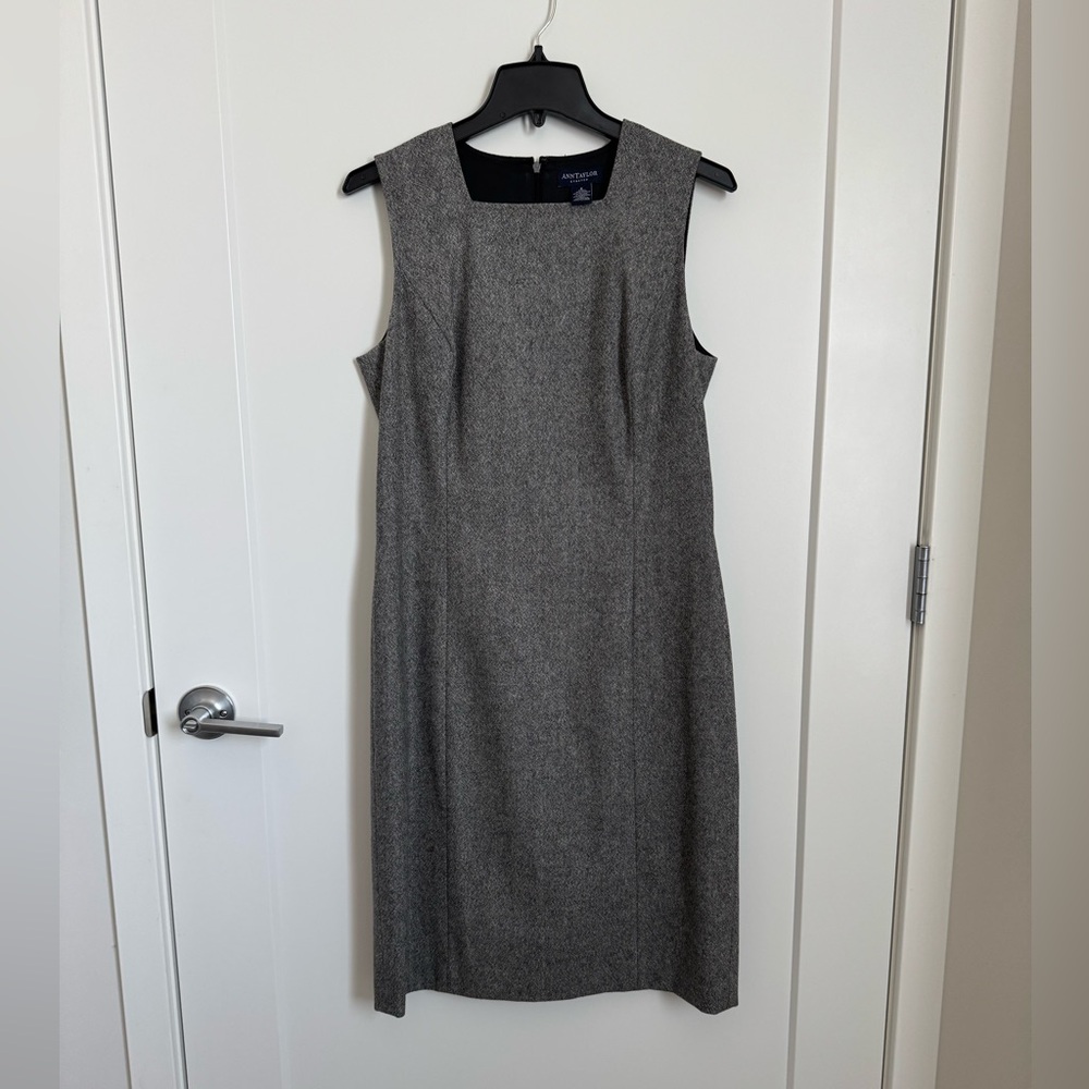 Ann Taylor Sheath Dress | Gray | Wool